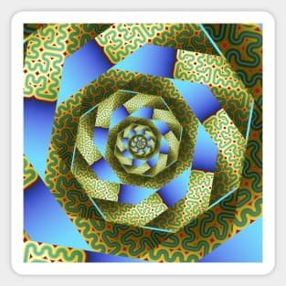 Truchet Spiral Fractal Sticker